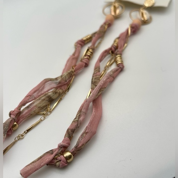 FP Free People | Cowrie Shell Dangle Drop Earrings | Pink & Rose Gold - Picture 3 of 5